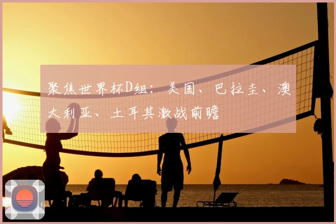 聚焦世界杯D组:美国、巴拉圭、澳大利亚、土耳其激战前瞻